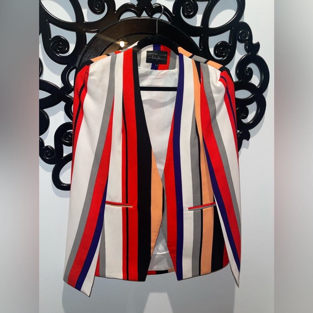 Lavish Alice Multi Color Cape Blazer